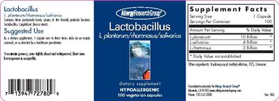 Photo of the Allergy Research Group Lactobacillus label