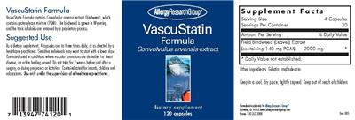 Photo of the Allergy Research Group VascuStatin Formula label
