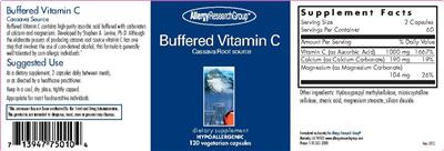Photo of the Allergy Research Group Buffered Vitamin C label