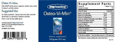 Photo of the Allergy Research Group Osteo-Vi-Min label