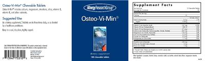 Photo of the Allergy Research Group Osteo-Vi-Min label
