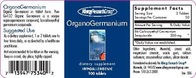 Photo of the Allergy Research Group OrganoGermanium label