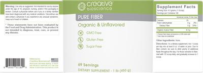 Photo of the Creative Bioscience Pure Fiber Unflavored label