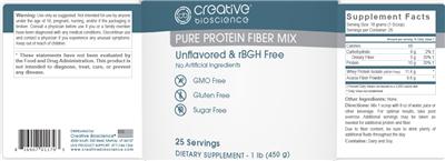Photo of the Creative Bioscience Pure Protein Fiber Mix Unflavored label