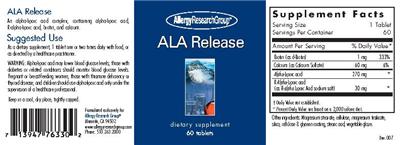 Photo of the Allergy Research Group ALA Release label