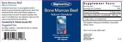 Photo of the Allergy Research Group Bone Marrow Beef Natural Glandular label