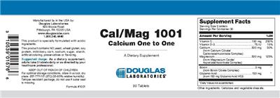 Photo of the Douglas Laboratories Cal/Mag 1001 Calcium One to One label
