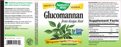 Photo of the Nature's Way Glucomannan From Konjac Root 665 mg label