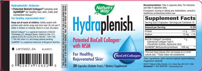 Photo of the Nature's Way Hydraplenish With MSM label