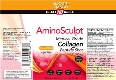 Photo of the Health Direct AminoSculpt Smooth Mango label