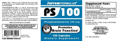Photo of the Jarrow Formulas PS100 100 mg label