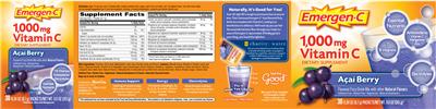 Photo of the Emergen-C 1,000 mg Vitamin C Acai Berry label