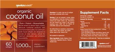 Photo of the NewtonEverett Organic Coconut Oil 1,000 mg label
