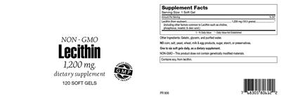 Photo of the Highland Laboratories Lecithin 1,200 mg label