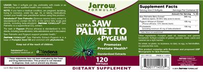 Photo of the Jarrow Formulas Ultra Saw Palmetto +Pygeum label