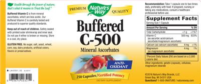 Photo of the Nature's Way Buffered C-500 label