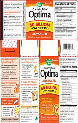 Photo of the Nature's Way Primadophilus Optima Advanced 60 Billion label