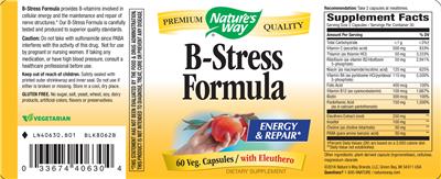 Photo of the Nature's Way B-Stress Formula label