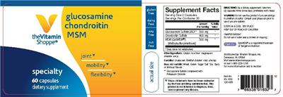 Photo of the The Vitamin Shoppe Glucosamine Chondroitin MSM label