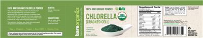 Photo of the BareOrganics Chlorella (Cracked Cell) label