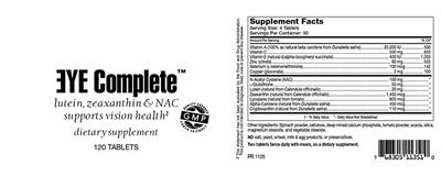 Photo of the Highland Laboratories Eye Complete label