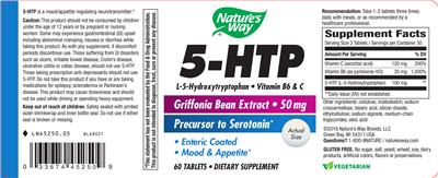 Photo of the Nature's Way 5-HTP label