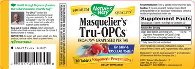 Photo of the Nature's Way Masquelier's Tru-OPCs label