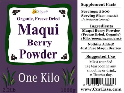 Organic, Freeze Dried Maqui Berry Powder One Kilo