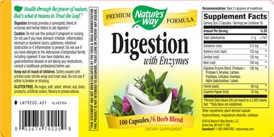 Photo of the Nature's Way Digestion with Enzymes label