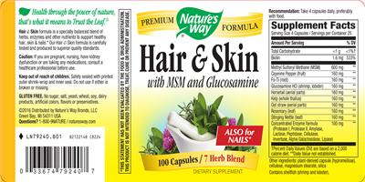 Photo of the Nature's Way Hair & Skin label