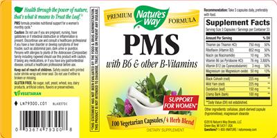 Photo of the Nature's Way PMS label