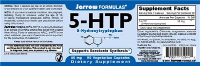 Photo of the Jarrow Formulas 5-HTP 50 mg label