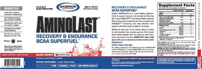 Photo of the Gaspari Nutrition AminoLast Black Cherry label