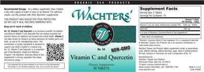 Photo of the Wachters' No. 54 Vitamin C And Quercetin label