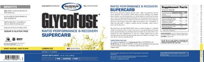 Photo of the Gaspari Nutrition GlycoFuse Lemon Ice label