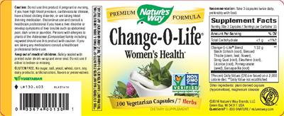 Photo of the Nature's Way Change-O-Life label