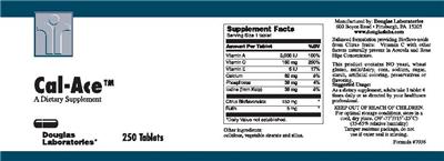 Photo of the Douglas Laboratories Cal-Ace label