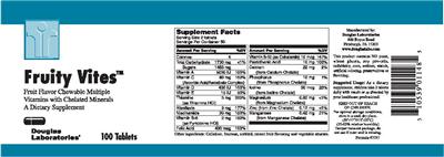 Photo of the Douglas Laboratories Fruity Vites label