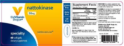 Photo of the The Vitamin Shoppe Nattokinase 50 mg label