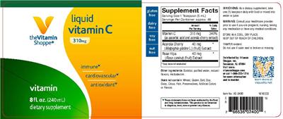 Photo of the The Vitamin Shoppe Liquid Vitamin C 310 mg label