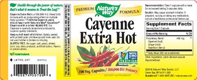 Photo of the Nature's Way Cayenne Extra Hot label