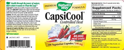 Photo of the Nature's Way CapsiCool 390 mg label