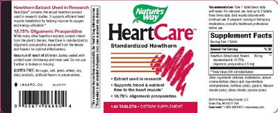 Photo of the Nature's Way HeartCare label