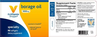 Photo of the The Vitamin Shoppe Borage Oil 1000 mg label
