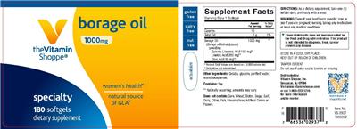 Photo of the The Vitamin Shoppe Borage Oil 1000 mg label