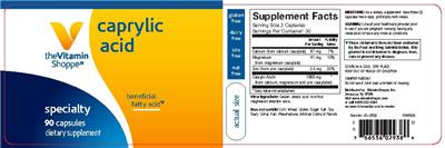 Photo of the The Vitamin Shoppe Caprylic Acid label