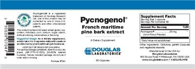 Photo of the Douglas Laboratories Pycnogenol French Maritime Pine Bark Extract label