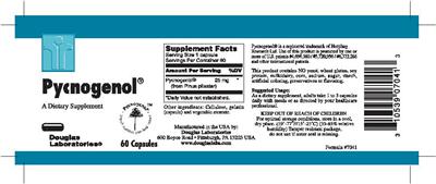 Photo of the Douglas Laboratories Pycnogenol label