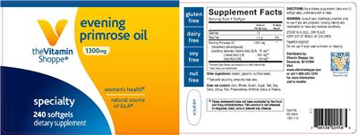 Photo of the The Vitamin Shoppe Evening Primrose Oil 1300 mg label