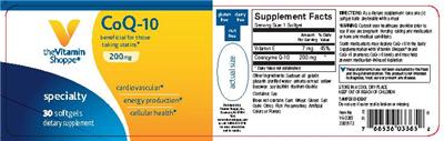Photo of the The Vitamin Shoppe CoQ-10 200 mg label